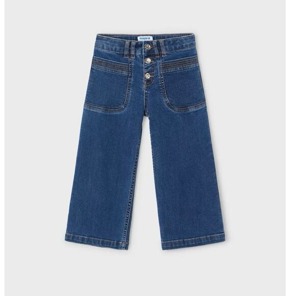 Mayoral Wide Leg High Waisted Sailor Jeans - Size 8 - Picture 1 of 8